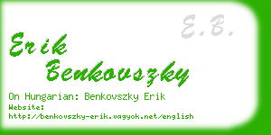 erik benkovszky business card